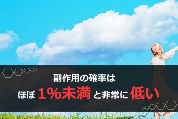 副作用の確率はほぼ1％未満と非常に低い