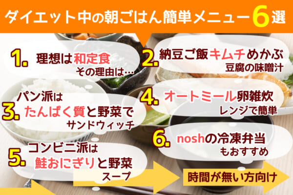 ダイエット中の朝ごはん簡単メニュー！時間がない方向け6選
